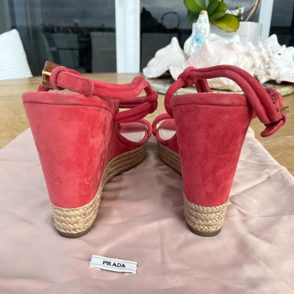 Pink Suede Prada Wedges - Picture 2 of 2
